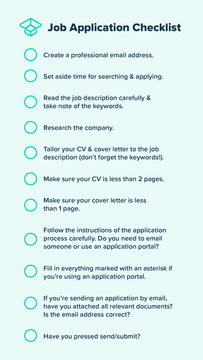 job application checklist - studysmarter magazine